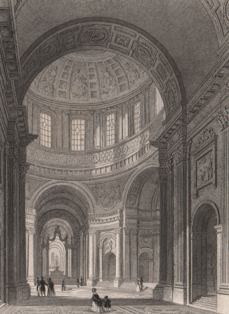 PARIS. Dome des Invalides. BICKNELL 1845 old antique vintage print picture